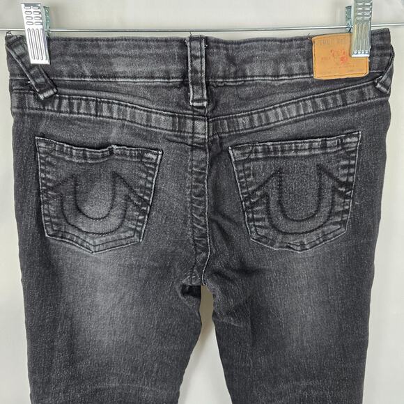 True Religion Gino Jeans Women's 10 Black Distressed Relaxed Slim - Picture 3 of 16